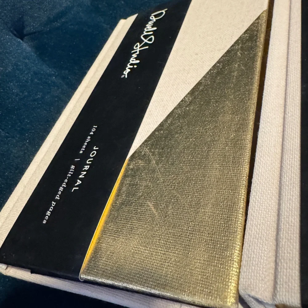 Dwell Studio Gold Leaf Gilt Edge Dot Grid Gold Light Pink Set of 3 Journals NEW